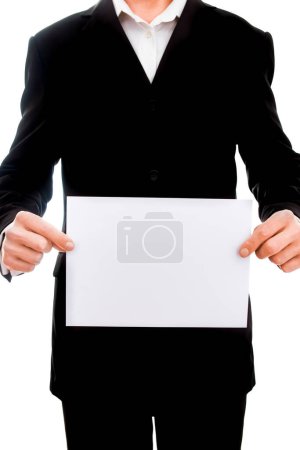 Téléchargez les photos : Homme publicité sur un fond blanc - en image libre de droit
