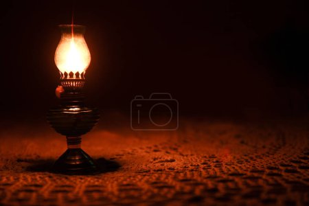 Photo for Lamp shines in the dark house light - Royalty Free Image