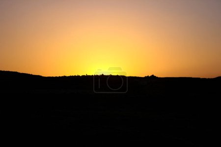 Photo for Beautiful silhouette of a mountain desert background - Royalty Free Image