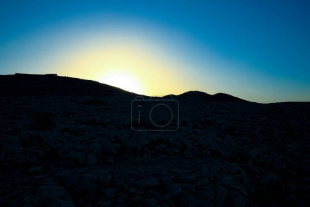 Photo for Beautiful silhouette of a mountain desert background - Royalty Free Image