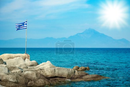 Photo for Beautiful sea in greece on nature background - Royalty Free Image