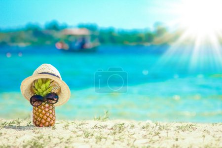 Photo for Pineapple in nature near the sea on the shore nature background - Royalty Free Image