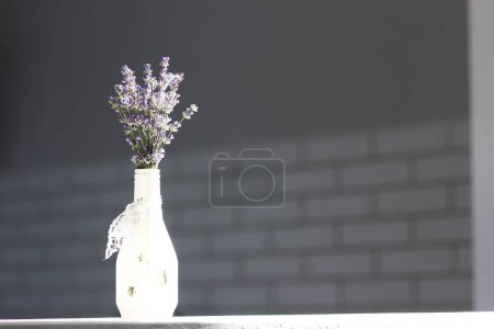 Photo for Lavender in a vase aroma bouquet home - Royalty Free Image