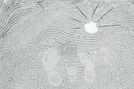 Photo for Beautiful pattern on the sea sand on nature background - Royalty Free Image