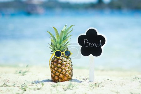 Photo for Pineapple in nature near the sea on the shore nature background - Royalty Free Image