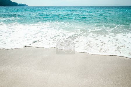 Photo for Beautiful sea and sand on the shore vacation travel background - Royalty Free Image