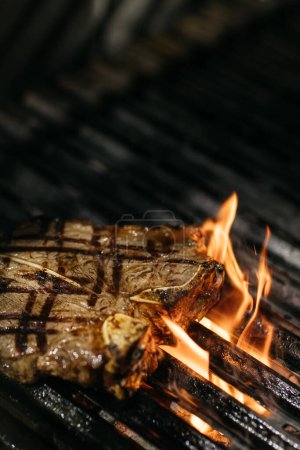 Photo for Beef T-bone steak on the grill - Royalty Free Image