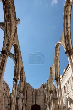 old ruins at Carmo Convent church in Lisbon  