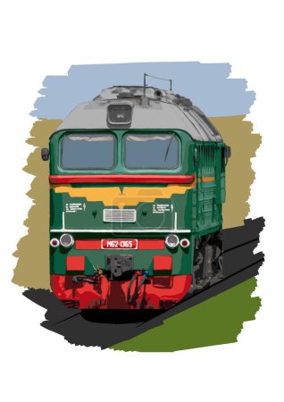Photo for M62 Diesel Locomotive with background - Royalty Free Image