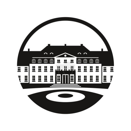 fiktive Luxus klassischen Vintage-Stil Villa oder Herrenhaus Immobilien Vektor-Logo
