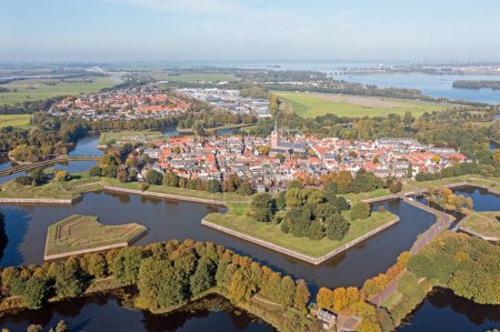Photo for Aerial from the traditional city Naarden in the Netherlands - Royalty Free Image