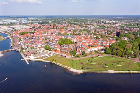 Photo for Aerial from the city Harderwijk at the Veluwemeer in the Netherlands - Royalty Free Image