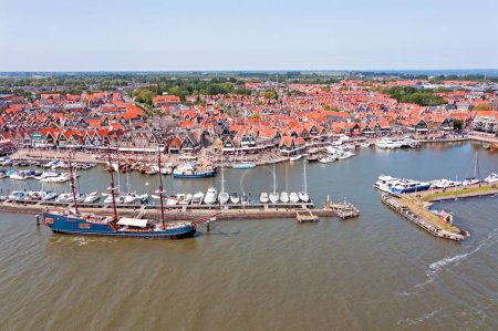Photo for Aerial from the historical city Volendam in Noord Holland the Netherlands - Royalty Free Image