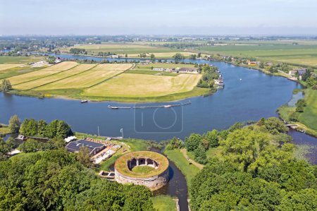 Photo for Aerial from Fort Uitermeer at the river Vecht in the Netherlands - Royalty Free Image