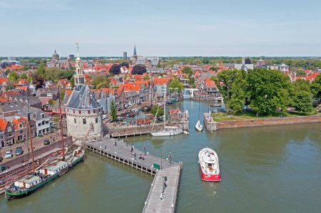 Photo for Aerial from the historical city Hoorn in Noord Holland the Netherlands - Royalty Free Image