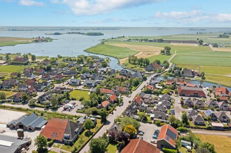 Foto de Aerial panorama from the village Gaastmeer in Friesland the Netherlands - Imagen libre de derechos