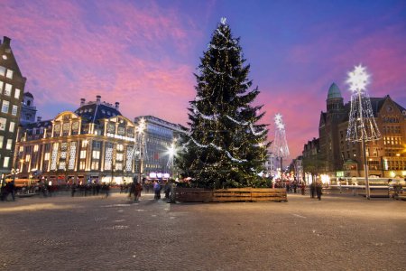 Photo for The damsquare at christmas in Amsterdam the Netherlands - Royalty Free Image