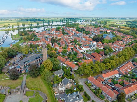 Photo for Aerial from the historical city Heusden in the Netherlands - Royalty Free Image