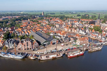 Photo for Aerial from the historical town Monnickendam in the Netherlands - Royalty Free Image