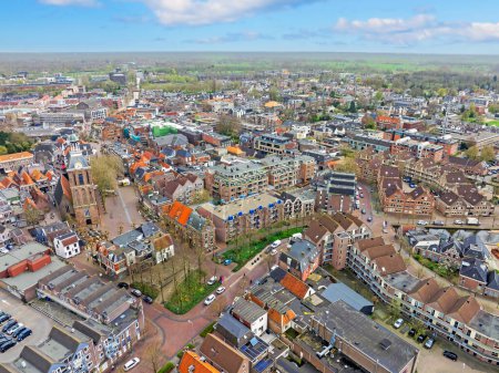 Téléchargez les photos : Aerial de la ville Meppel aux Pays-Bas - en image libre de droit