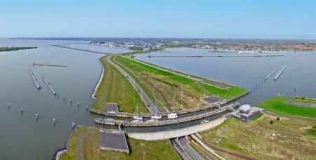 Photo for Panorama from Naviduct Krabbersgat near Enkhuizen in the Netherlands - Royalty Free Image