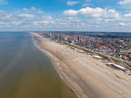 Aerial from the city Zandvoort aan Zee at the North Sea in the Netherlands