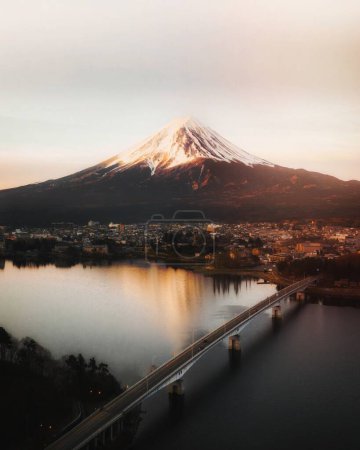 Photo for View of Mount Fuji and Lake Kawaguchi, Japan - Royalty Free Image