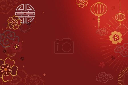 Photo for Chinese new year celebration festive red greeting background - Royalty Free Image