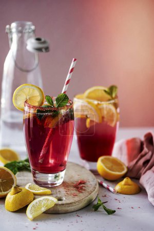 Photo for Frizzy red lemonade soda - Royalty Free Image