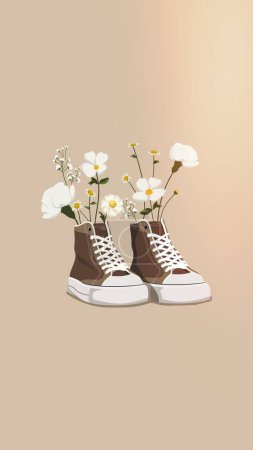 Foto de Cartoon sneaker flower design - Imagen libre de derechos
