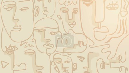 Photo for Abstract face drawing wallpaper - Royalty Free Image