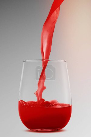 Photo for Fresh pomegranate juice in a glass mockup - Royalty Free Image