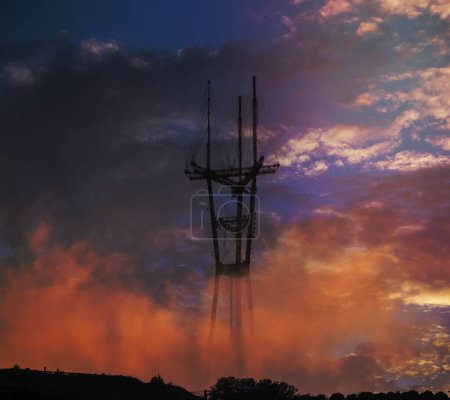 Photo for Blue sky of Sutro Tower, California, United States - Royalty Free Image
