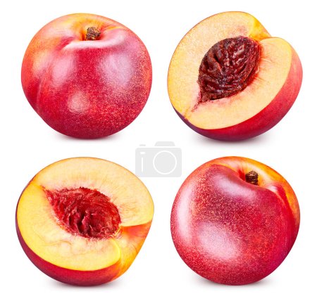 Photo for Peach isolated on white background. Clipping path peach. Peach macro studio photo - Royalty Free Image
