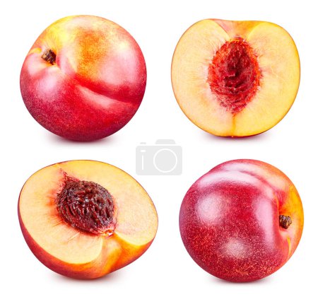 Photo for Peach isolated on white background. Clipping path peach. Peach macro studio photo - Royalty Free Image