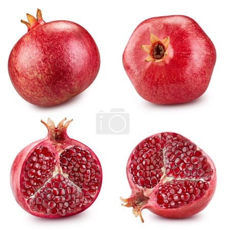 Photo for Pomegranate isolated on white background. Clipping path pomegranate. Pomegranate macro studio photo - Royalty Free Image