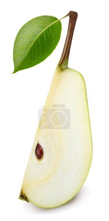 Foto de Peras aisladas sobre fondo blanco. Pera de sabor con hoja con camino de recorte - Imagen libre de derechos