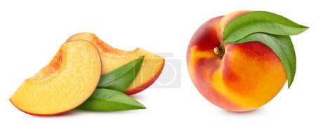 Photo for Peach isolated. Peach on white. Full depth of field. With clipping path - Royalty Free Image