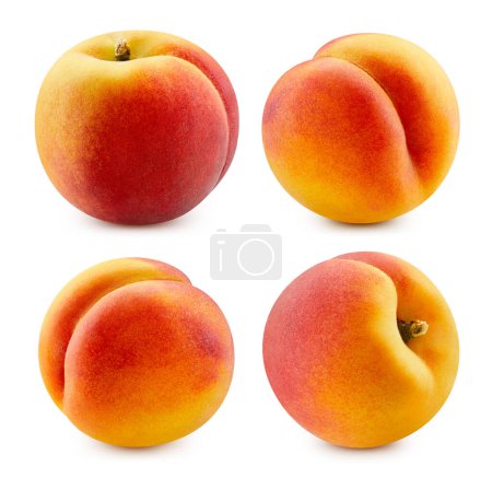 Photo for Peach isolated on white background, clipping path, full depth of field - Royalty Free Image