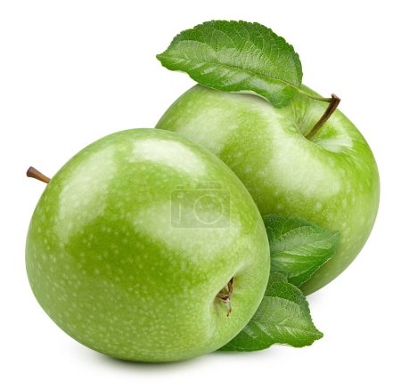 Photo for Green apple sliced isolated on a white background with clipping path - Royalty Free Image