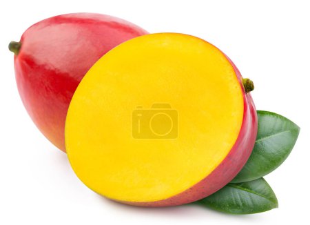 Foto de Mango. Fresh organic mango isolated on white background. Mango macro - Imagen libre de derechos