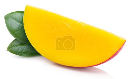 Foto de Camino de recorte de mango. Mango fresco orgánico aislado en blanco. Profundidad total del campo - Imagen libre de derechos