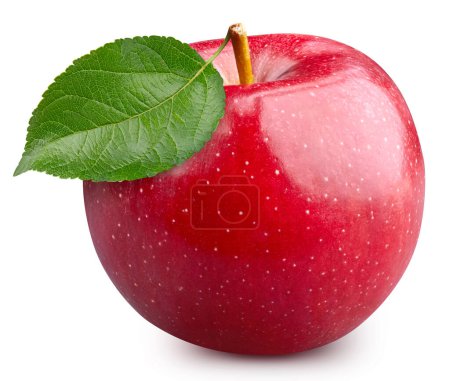 Foto de Manzanas rojas maduras aisladas sobre fondo blanco. Foto macro estudio de Apple. Ruta de recorte de manzana. - Imagen libre de derechos