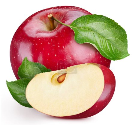 Foto de Ruta de recorte de manzana roja. Manzana fresca ecológica aislada en blanco. Apple profundidad completa del campo - Imagen libre de derechos