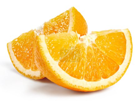 Photo for Orange fruits slice isolated on white background. Orange Clipping Path. Quality macro photo - Royalty Free Image