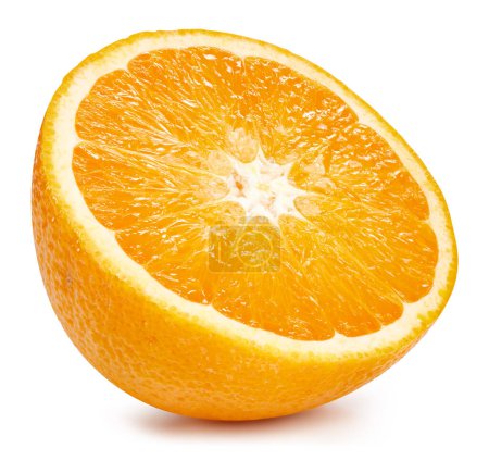 Photo for Orange fruits half isolated on white background. Orange Clipping Path - Royalty Free Image