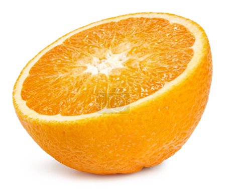 Foto de Frutos naranjas medio aislados sobre fondo blanco. Camino de recorte naranja. Calidad macro foto - Imagen libre de derechos
