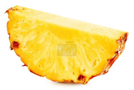 Téléchargez les photos : Tranche d'ananas isolée sur fond blanc. Ananas mûr Clipping Path. - en image libre de droit