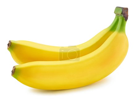 Foto de Manojo de plátanos aislados sobre fondo blanco. Plátanos maduros camino de recorte. macro foto de calidad para su proyecto. - Imagen libre de derechos