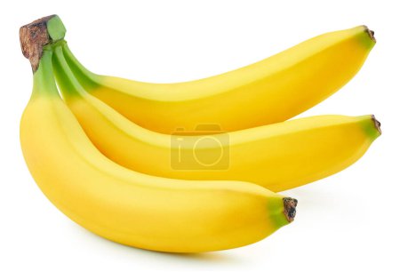 Téléchargez les photos : Bouquet de bananes isolé sur fond blanc. Bananes mûres Clipping Path. macro photo de qualité pour votre projet. - en image libre de droit